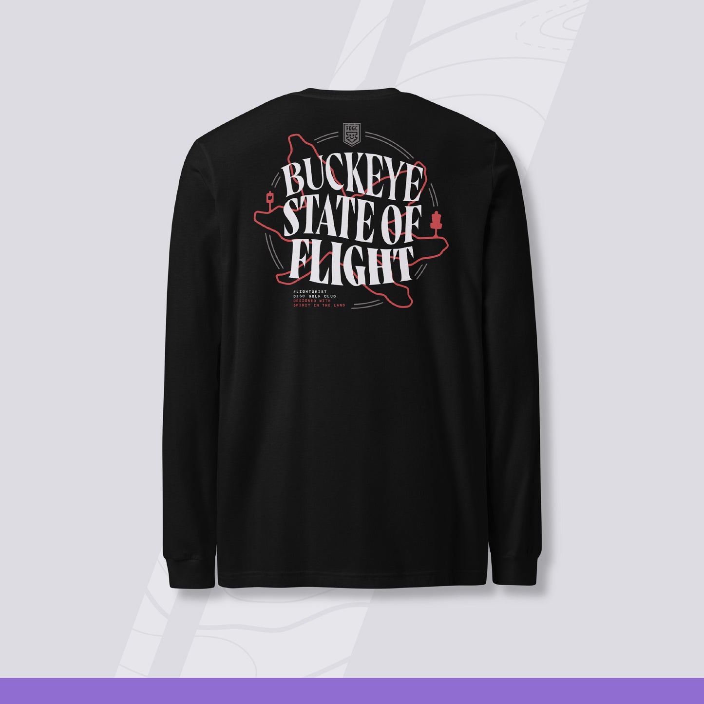 Unisex Long Sleeve Disc Golf Shirt - Buckeye State of Mind (Dark Variant)