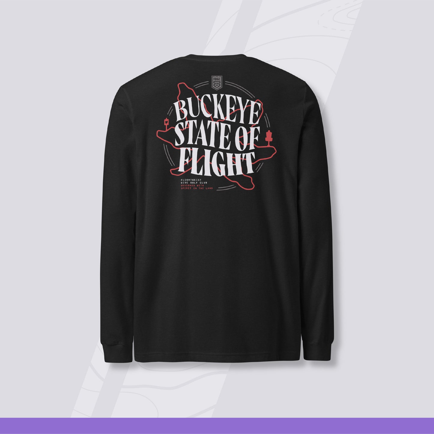 Unisex Long Sleeve Disc Golf Shirt - Buckeye State of Mind (Dark Variant)