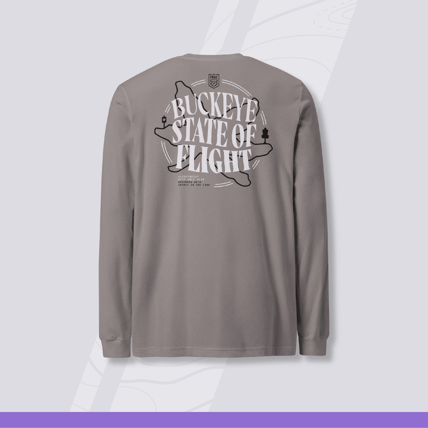 Unisex Long Sleeve Disc Golf Shirt - Buckeye State of Mind (Light Variant)
