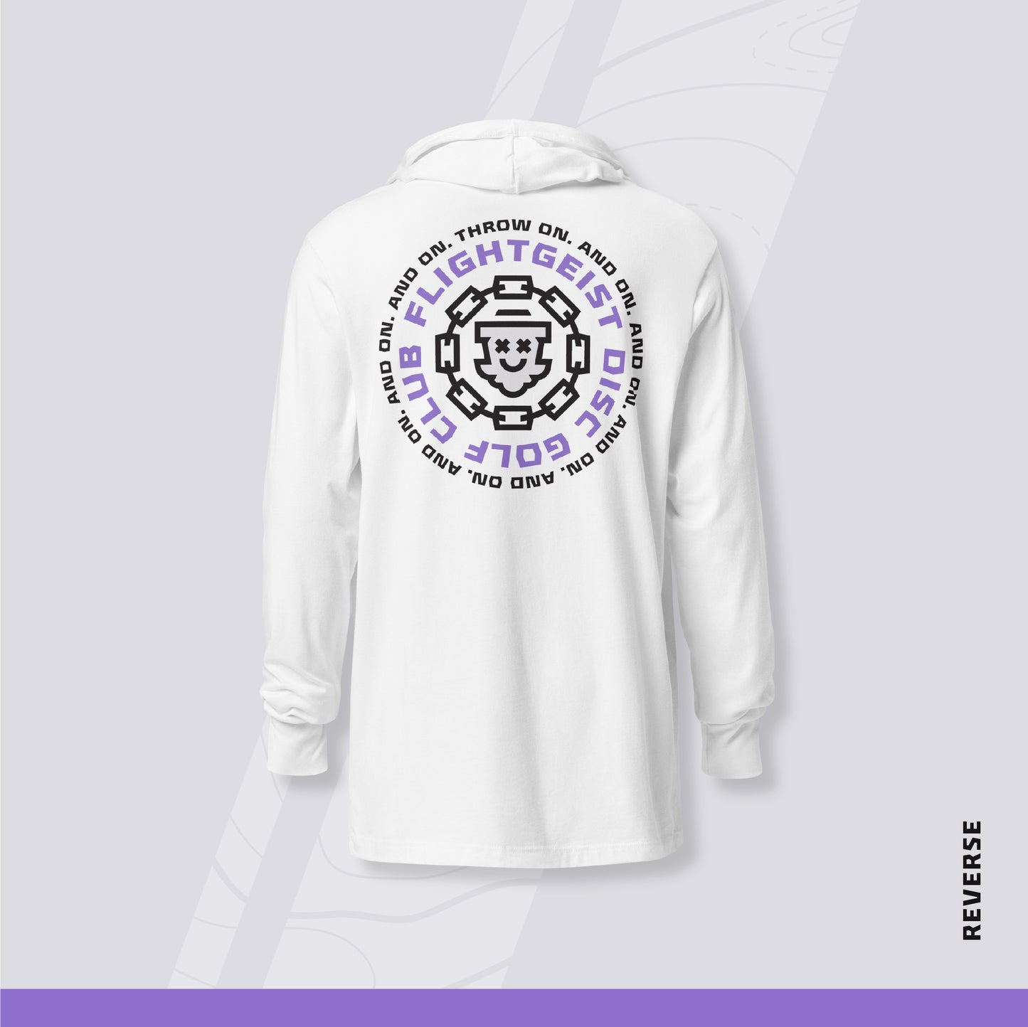 Unisex Hooded Long Sleeve Disc Golf Shirt - "Circle Two