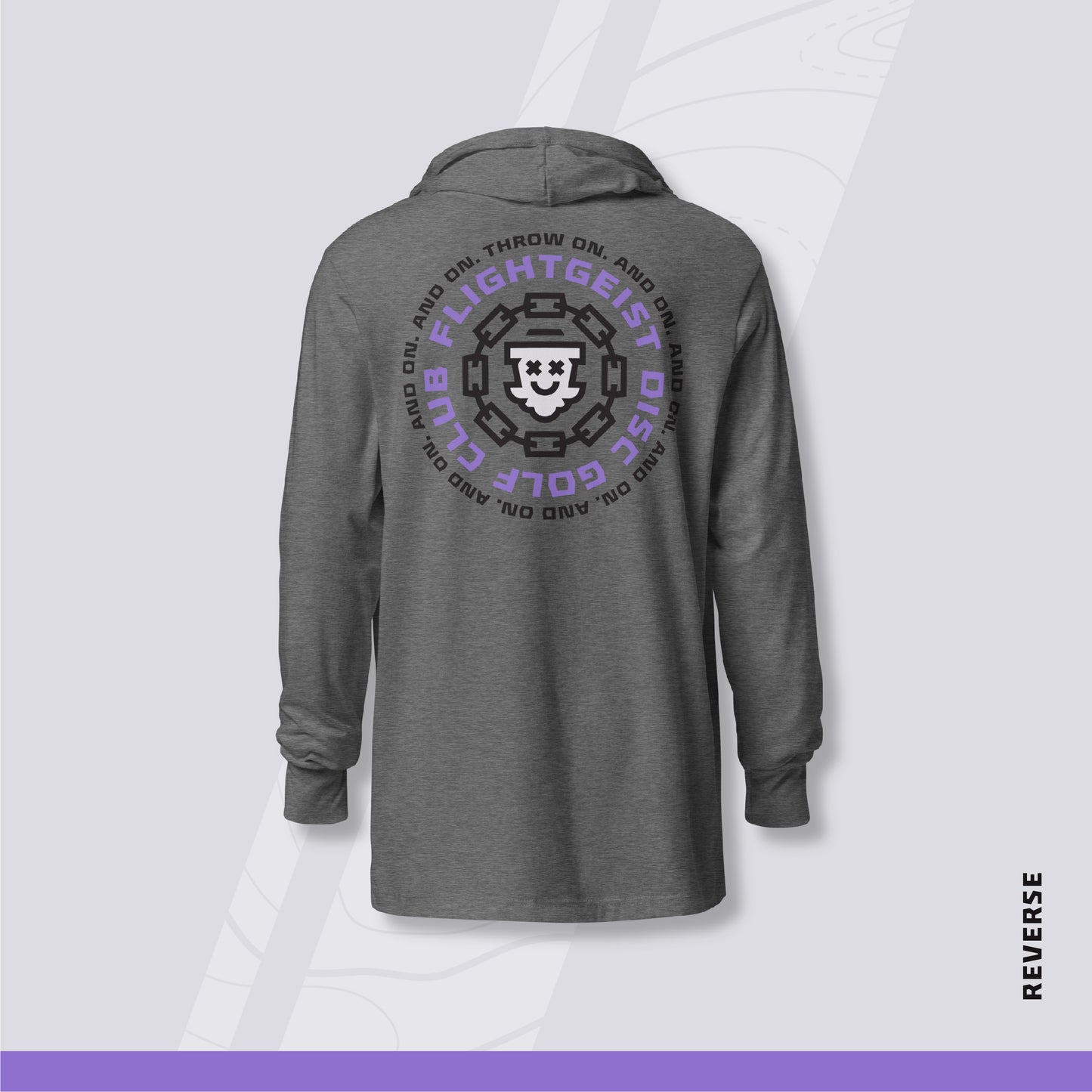 Unisex Hooded Long Sleeve Disc Golf Shirt - "Circle Two