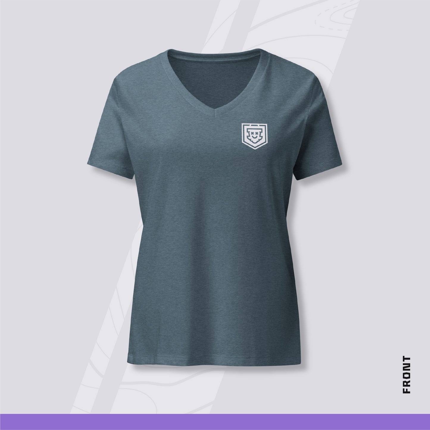 Women's V-Neck Disc Golf Shirt - "Circle Two" (Color Variant)