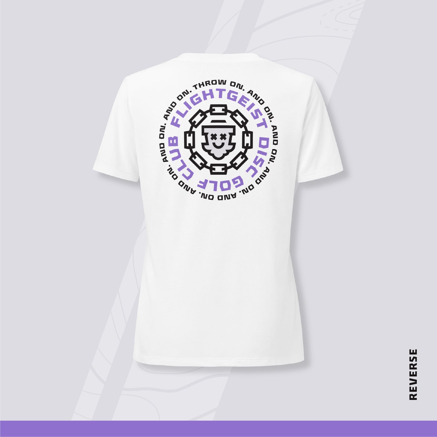 Women's V-Neck Disc Golf Shirt - "Circle Two" (White Variant)