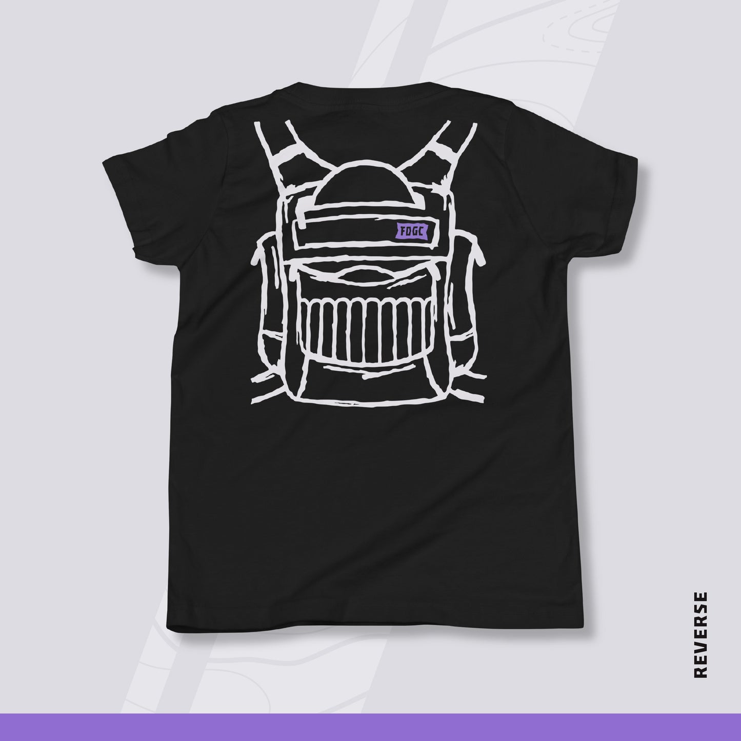 Youth Disc Golf Shirt - "Bag On" (Dark Variant)
