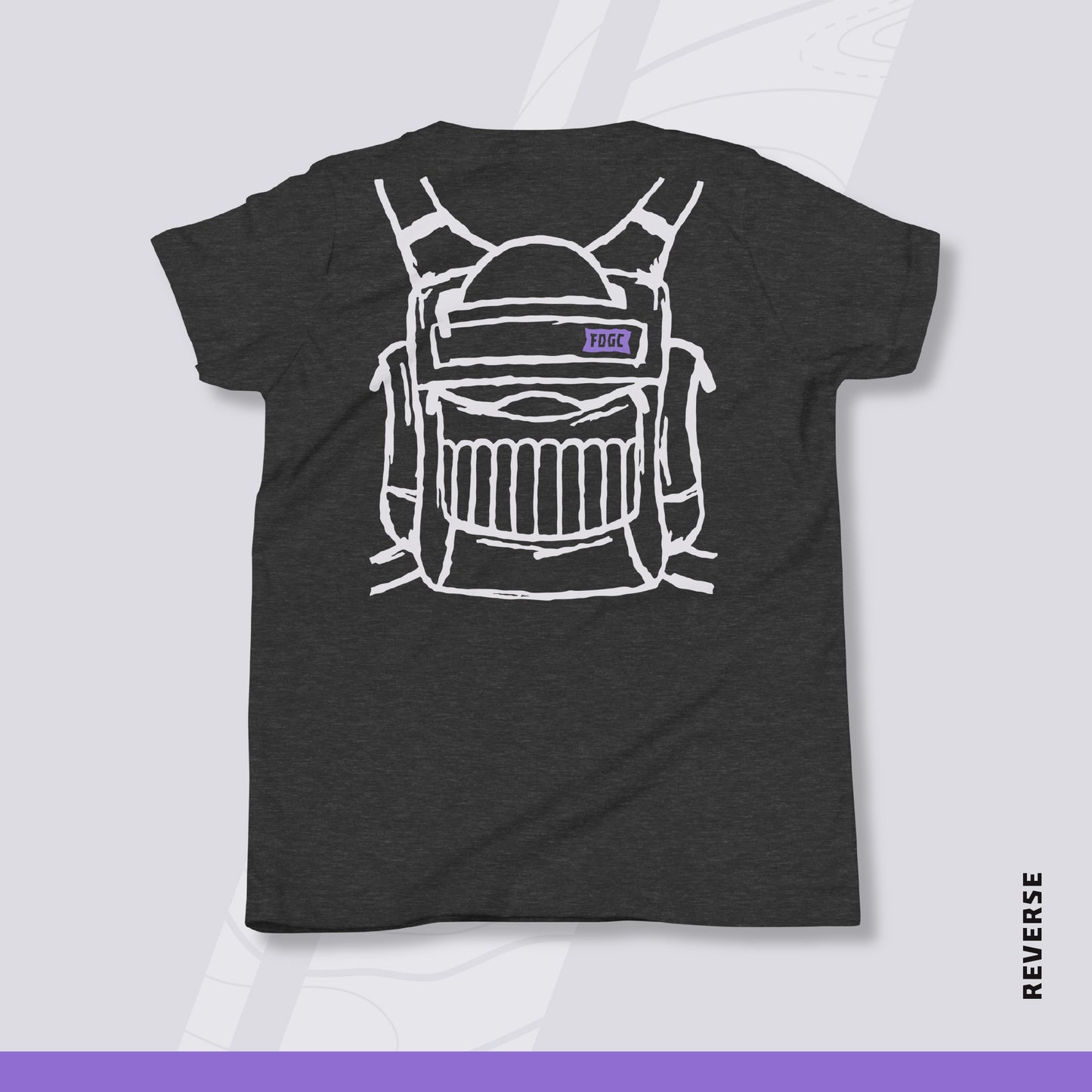 Youth Disc Golf Shirt - "Bag On" (Dark Variant)
