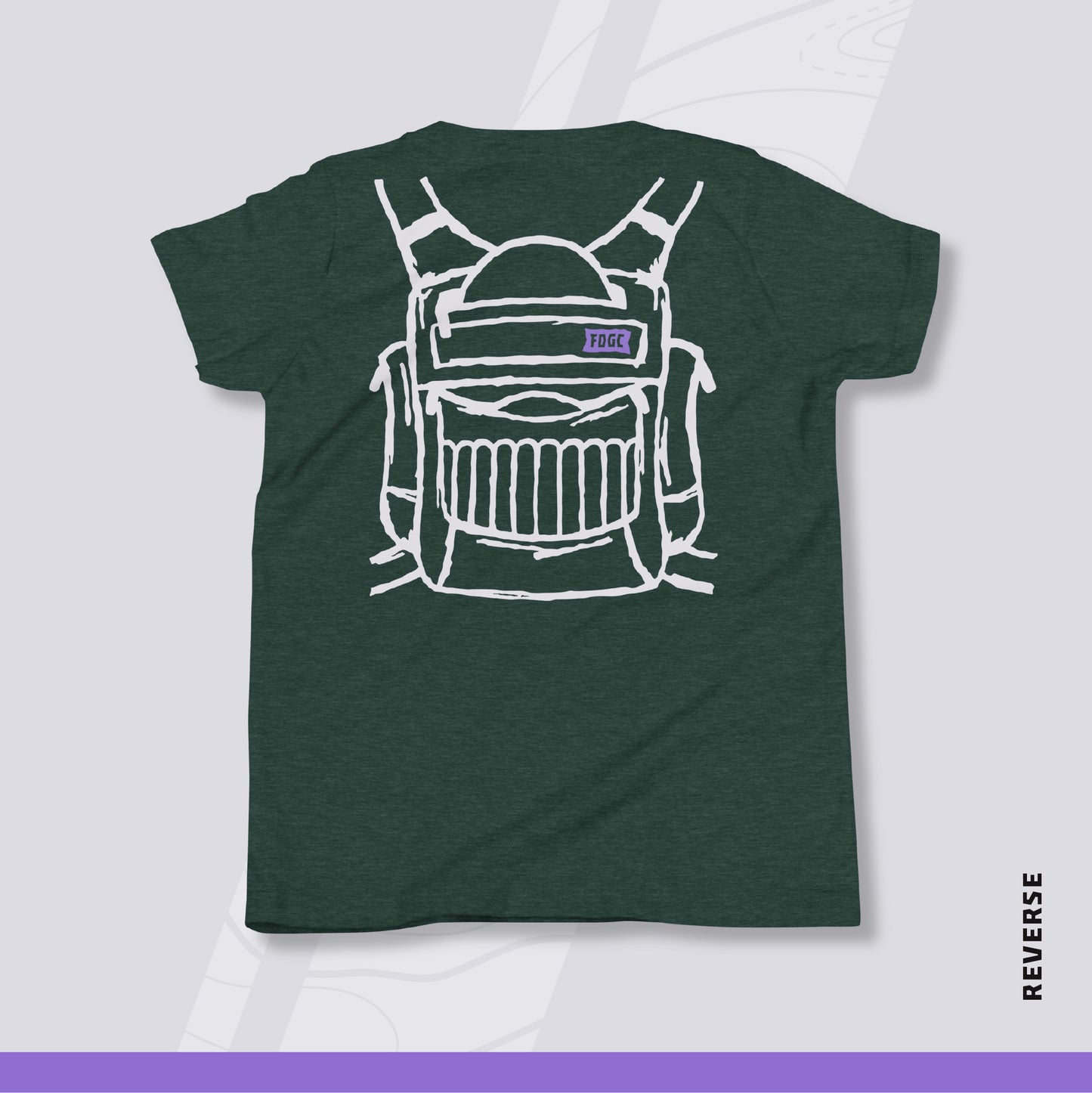 Youth Disc Golf Shirt - "Bag On" (Dark Variant)