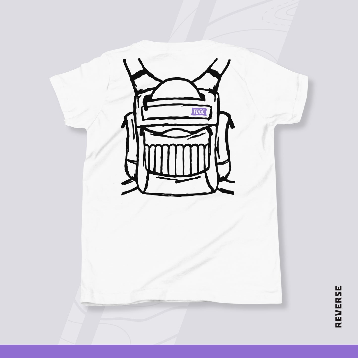 Youth Disc Golf Shirt - "Bag On" (Light Variant)