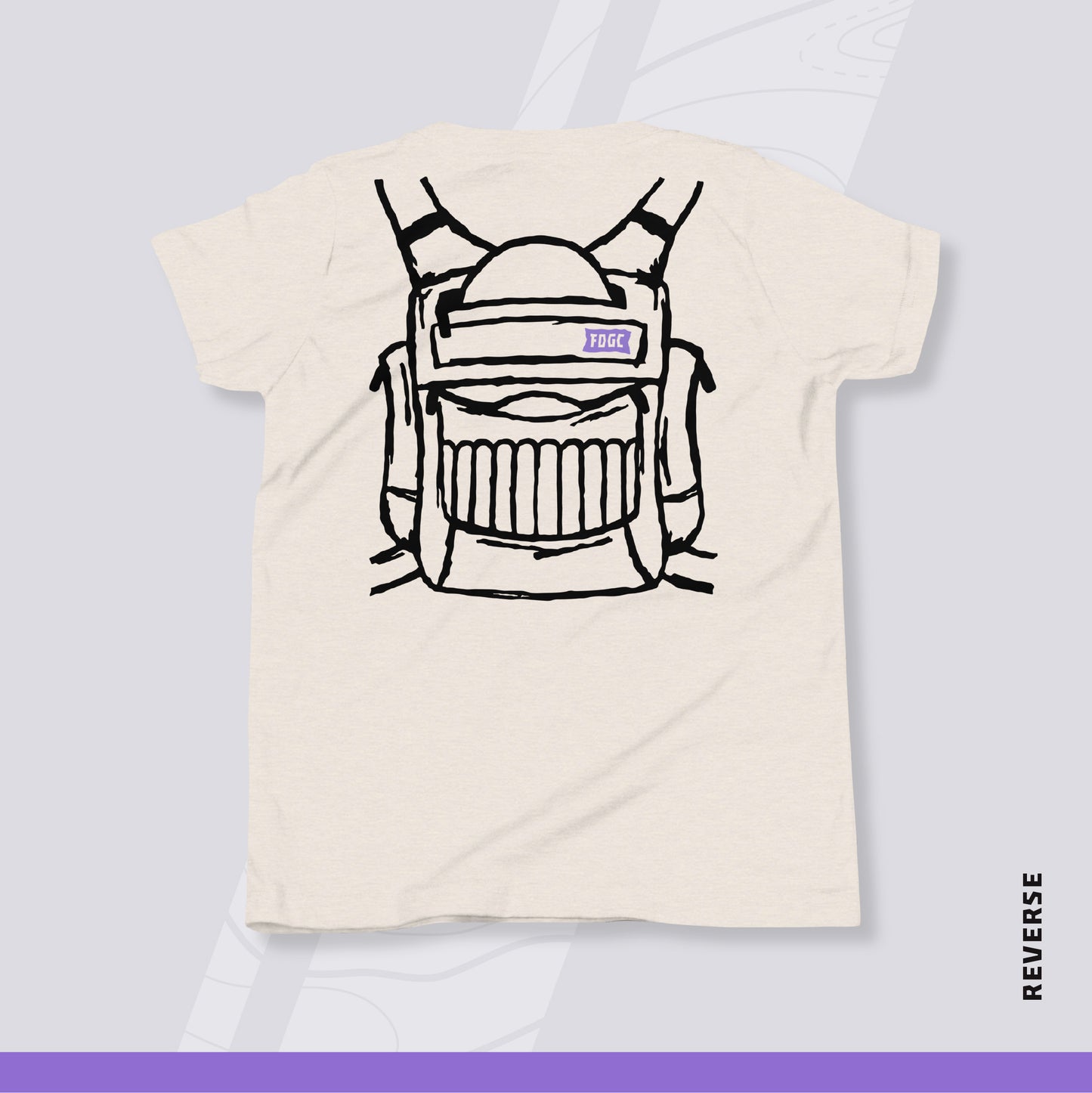 Youth Disc Golf Shirt - "Bag On" (Light Variant)