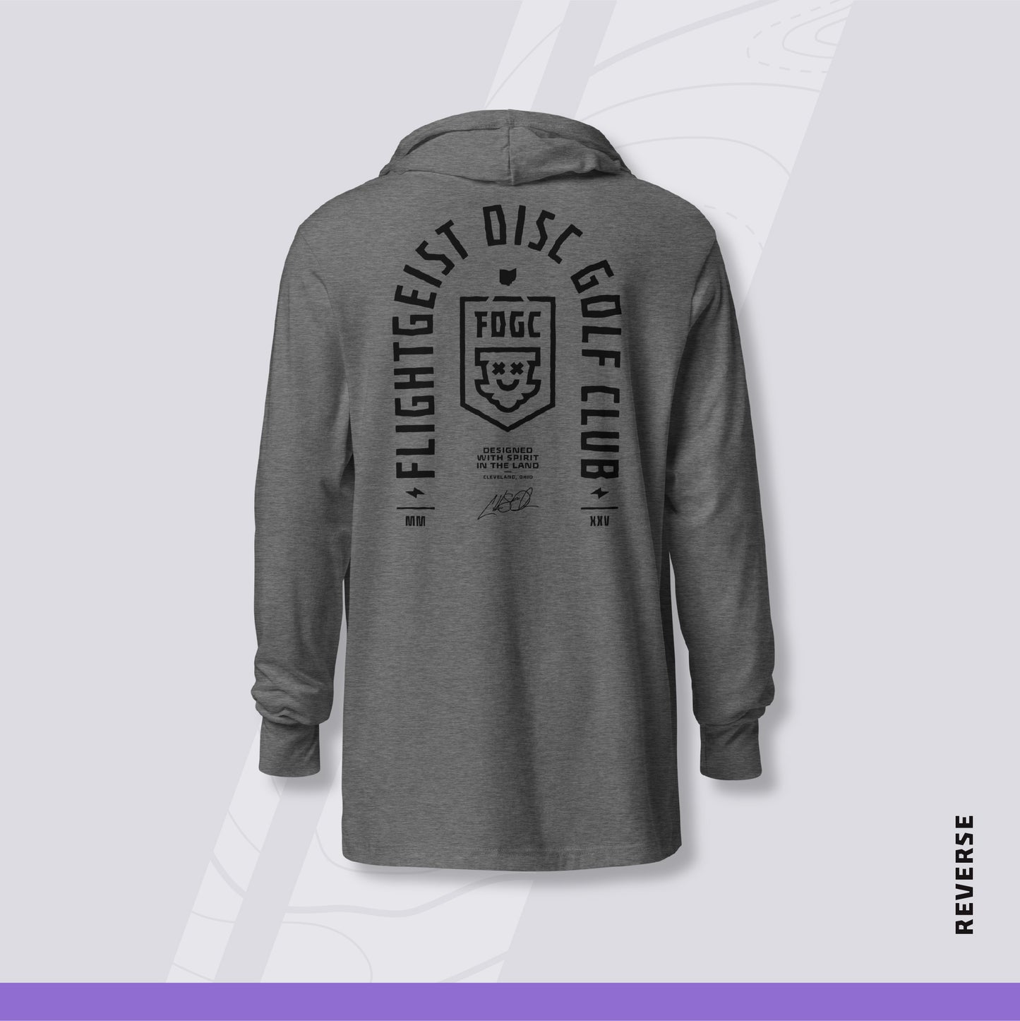 Unisex Hooded Long Sleeve Disc Golf Shirt - FDGC Signature Collection 001
