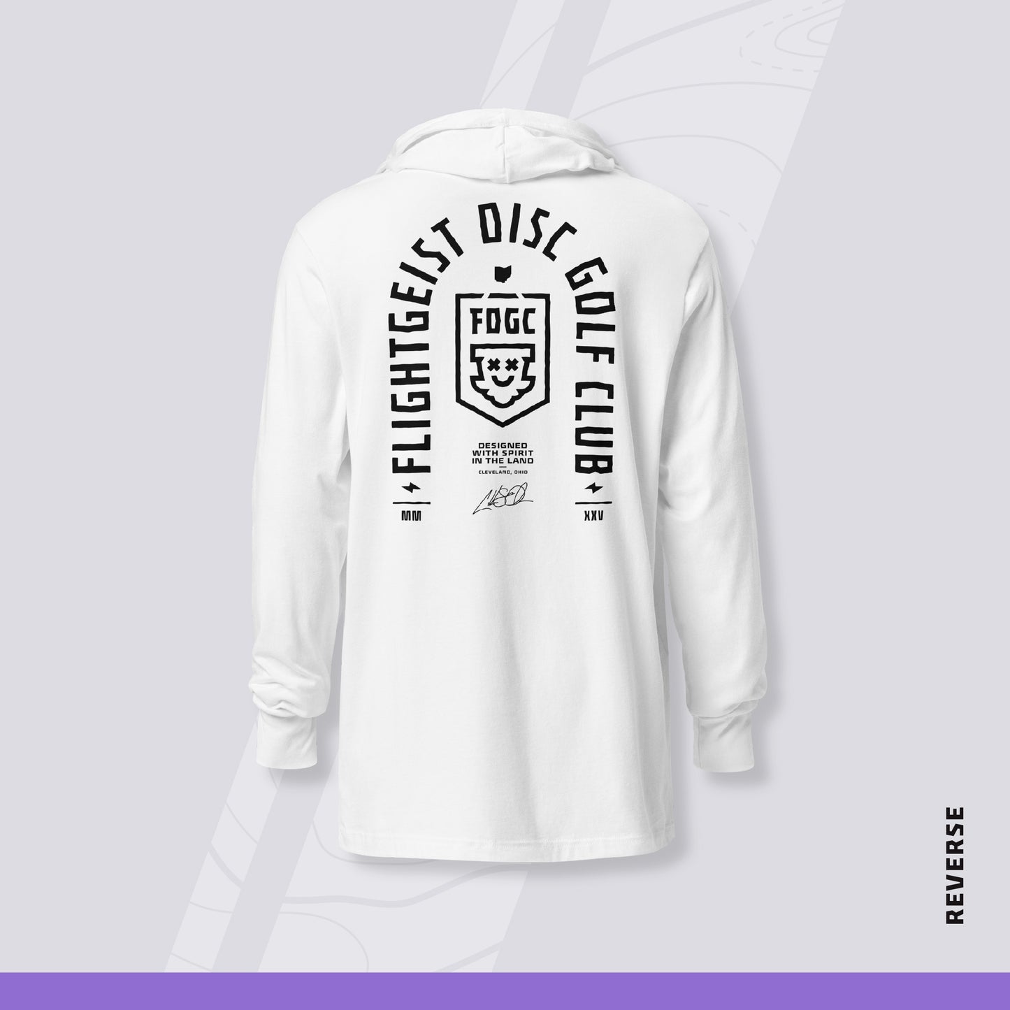 Unisex Hooded Long Sleeve Disc Golf Shirt - FDGC Signature Collection 001