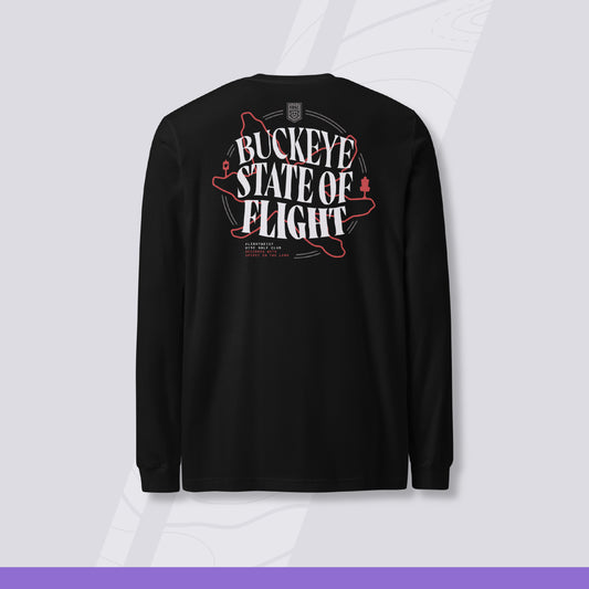 Unisex Long Sleeve Disc Golf Shirt - Buckeye State of Mind (Dark Variant)