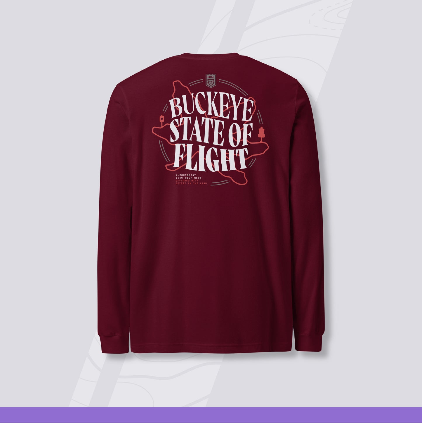 Unisex Long Sleeve Disc Golf Shirt - Buckeye State of Mind (Dark Variant)