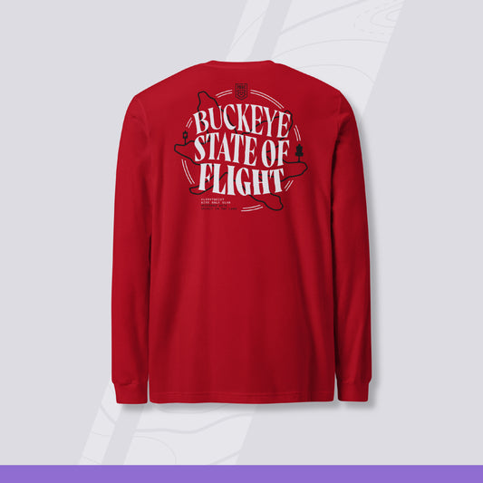 Unisex Long Sleeve Disc Golf Shirt - Buckeye State of Mind (Light Variant)