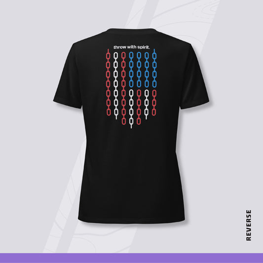 Women's V-Neck Disc Golf Shirt - "Freedom Flight"